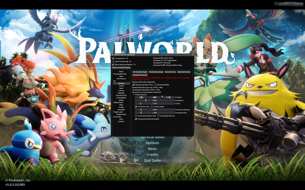 How to play Palworld in VR with UEVR