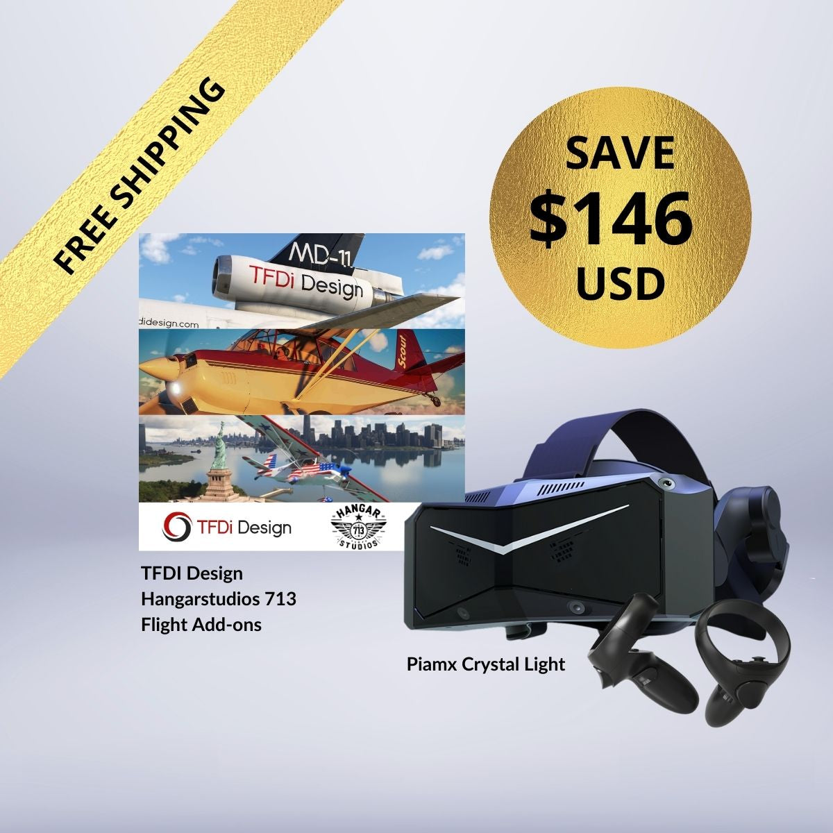 Pimax Crystal Light+ Free Flight Add-on Bundle