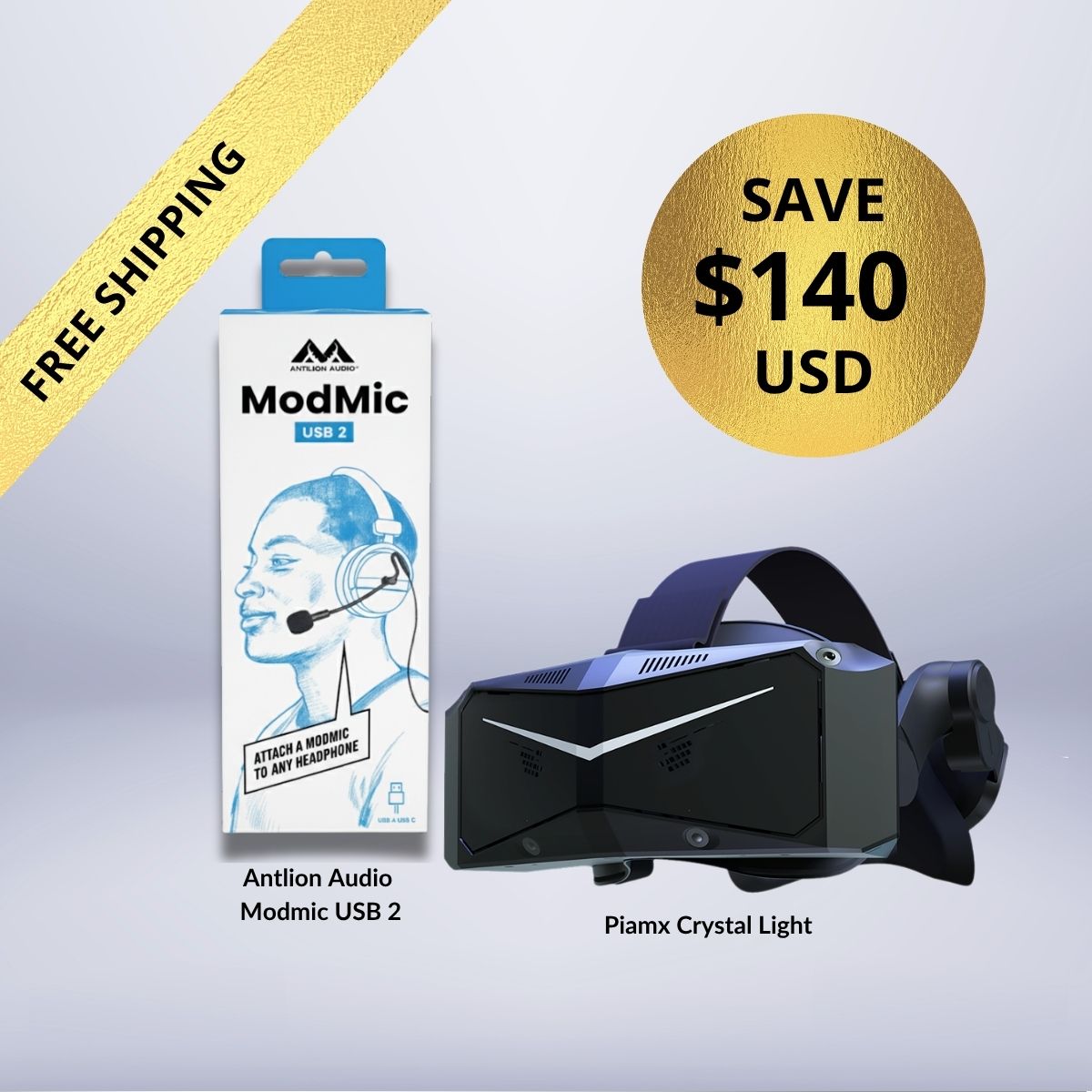 Pimax Crystal Light + Free Premium VR Microphone Bundle