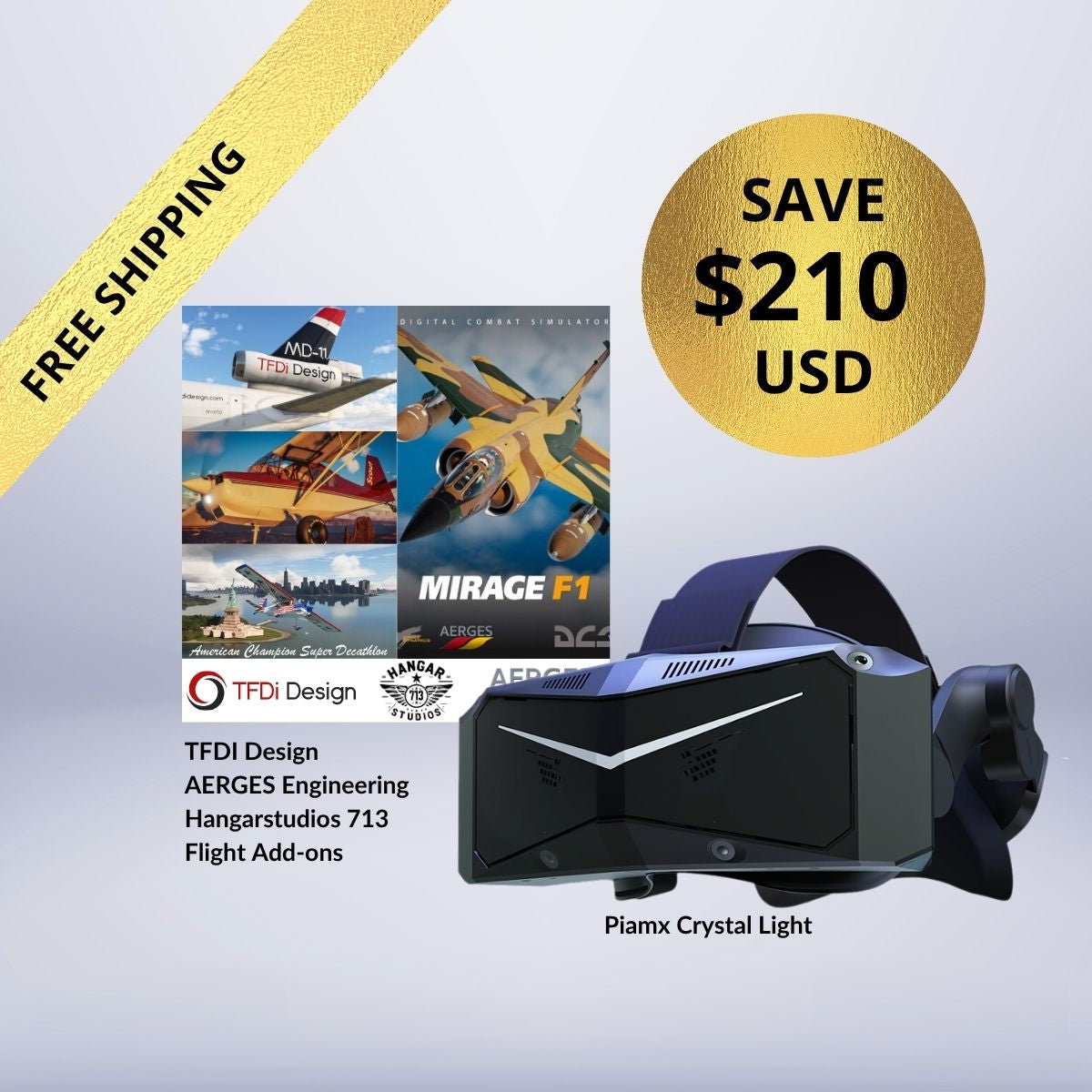 Pimax Crystal Light+ Free Flight Add-on Bundle