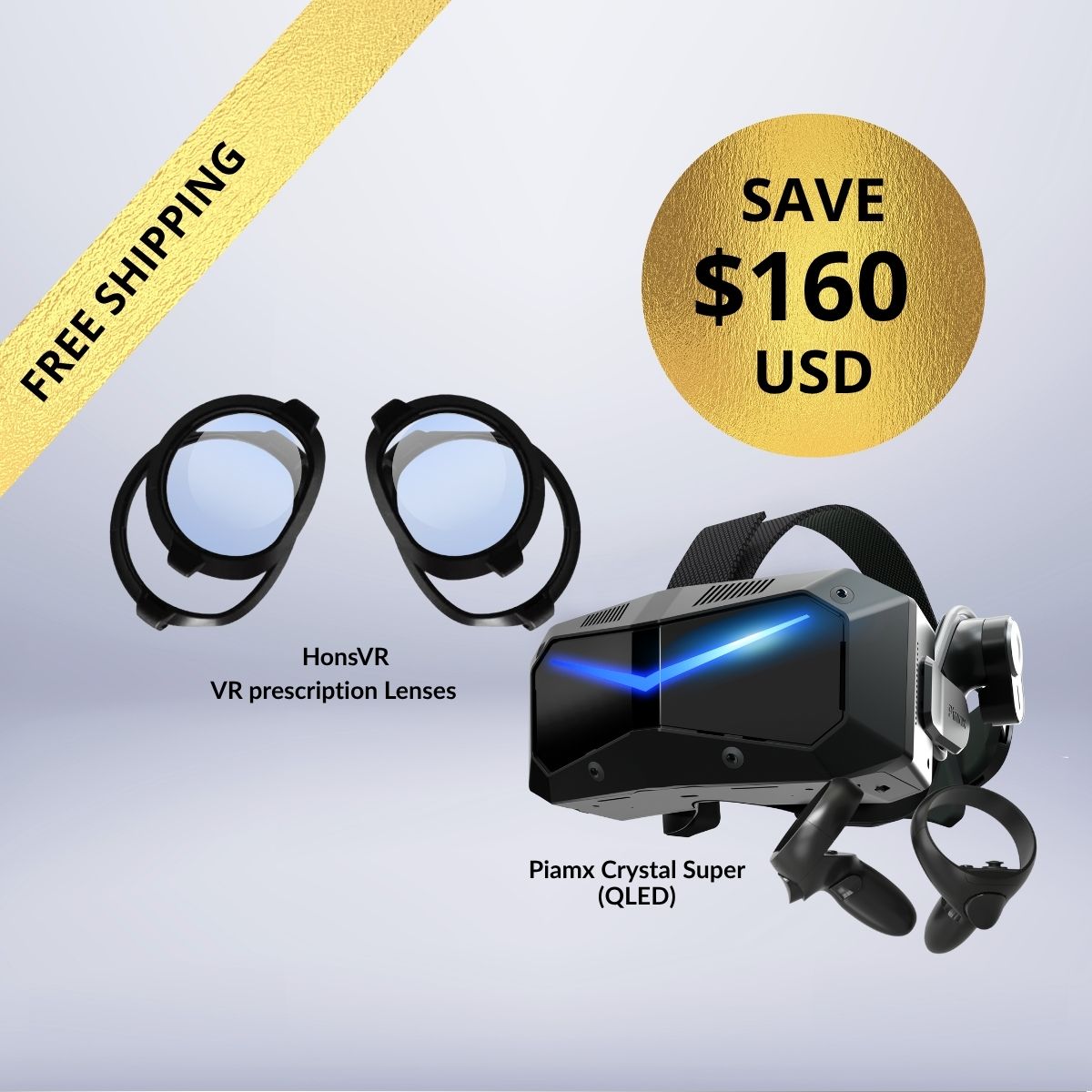 Pimax Crystal Super + Free VR Prescription Lenses Bundle